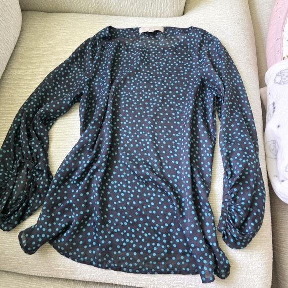LOFT Polka Dot Women's Top Sheer - Picture 1 of 4
